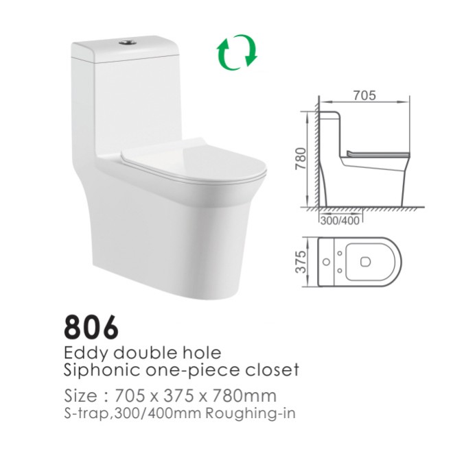 806 Siphonic One Piece Toilet 