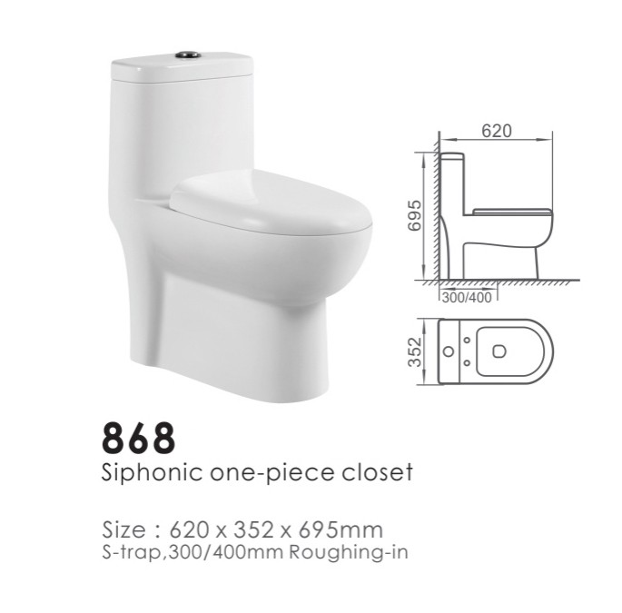 868 Siphonic One Piece Toilet Subminiatu