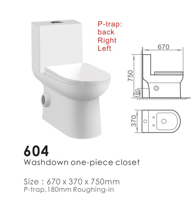 604 Washdown P-trap Multi-direction Blow